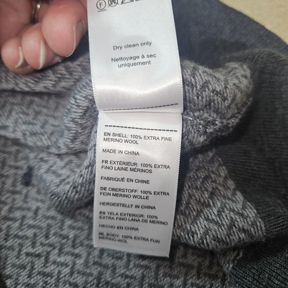 UNTUCKit Sweater Mens M Gray Merino Wool Henley Mock Neck‎ Grandpa Dad Cozycore